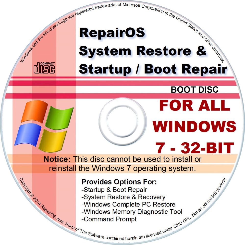 Microsoft Windows 7 Repair Disc